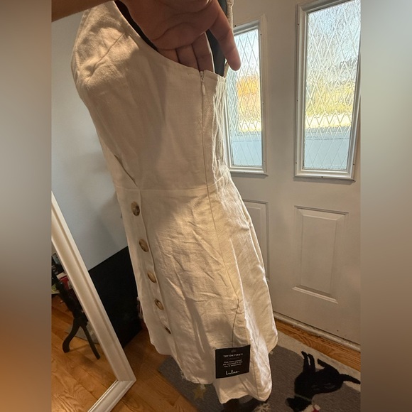 Lulu's White Button-Front Mini Dress - Picture 8 of 12